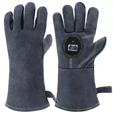 Gray 500℃ High Temperature Resistant Barbecue Gloves With Bottle Opener