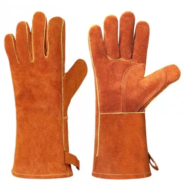 Flame Retardant High Temperature Resistant Welding Gloves in Brown