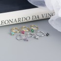 French Style Sparkling Flower Dangle Earrings - MLYH006