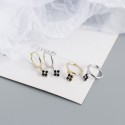 French Style Sparkling Flower Dangle Earrings - MLYH006