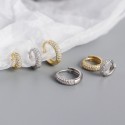 Metallic Style Sparkling Hoop Earrings - MLYH007