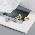 Metallic Style Sparkling Hoop Earrings - MLYH007