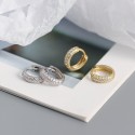 Metallic Style Sparkling Hoop Earrings - MLYH007