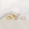 Asymmetric Crescent Moon and Star Dangle Earrings - MLYH008