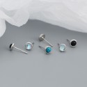 Elegant Round Gemstone Stud Earrings - MLYH010