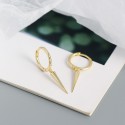 Metallic Style Nail Shaped Dangle Earrings - MLYH013