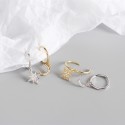 Crescent Moon and Eight Awn Star Dangle Earrings - MLYH014