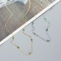 Rectangular Emerald Green Necklace - MLYH021