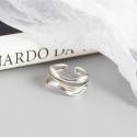 Vintage Statement Ripple Shaped Open Ring - MLYH022