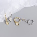 Diamond Shaped Eight Awn Star Dangle Earrings - MLYH024