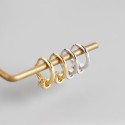 3 Sparkling Charms Hoop Earrings - MLYH027