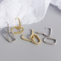 Metallic Style Linked Dangle Earrings - MLYH031