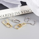 Metallic Style Linked Dangle Earrings - MLYH031