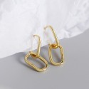 Metallic Style Linked Dangle Earrings - MLYH031