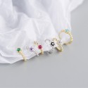 6 Colors Round Gemstone Hoop Earrings - MLYH035