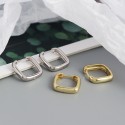Metallic Style Square Hoop Earrings - MLYH040