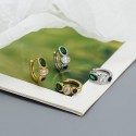 Vintage Three Color Contrast Hoop Earrings - MLYH046