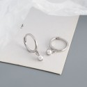 Metallic Style Pearl Dangle Earrings - MLYH047