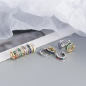 Elegant Square Gemstone Hoop Earrings - MLYH048
