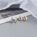 Elegant Square Gemstone Hoop Earrings - MLYH048