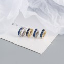 Elegant Square Gemstone Hoop Earrings - MLYH048