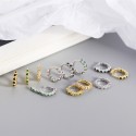 Sparkling Stackable Gemstone Hoop Earrings - MLYH049