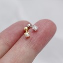 Metallic Style Stackable Pearl Stud Earrings - MLYH050