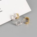 Pave Sparkling Leaf Hoop Earrings - MLYH052