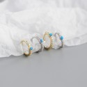 Fashion Round Opal Hoop Earrings - MLYH053