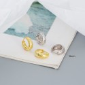 Metallic Style Twill Hoop Earrings - MLYH056
