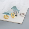 Metallic Style Twill Hoop Earrings - MLYH056