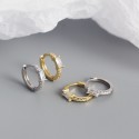 Elegant Halo Rectangular Gemstone Hoop Earrings - MLYH058
