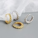 Metallic Style Twisted Hoop Earrings - MLYH062