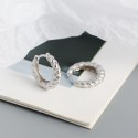 Metallic Style Twisted Hoop Earrings - MLYH062