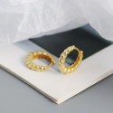 Metallic Style Twisted Hoop Earrings - MLYH062