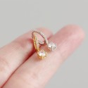 Elegant Halo Gemstone Dangle Earrings - MLYH065