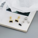 Mini Rectangular Gemstone Stud Earrings - MLYH066