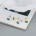Mini Rectangular Gemstone Stud Earrings - MLYH066