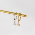 Sparkling Three Petal Flower Dangle Earrings - MLYH069