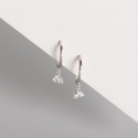 Sparkling Three Petal Flower Dangle Earrings - MLYH069