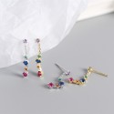 Colorful Gemstone Tassel Dangle Earrings - MLYH072