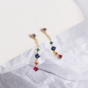 Colorful Gemstone Tassel Dangle Earrings - MLYH072