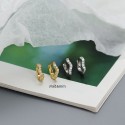 Sweet Wavy Pave Hoop Earrings - MLYH075