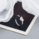 Sweet Pave Heart Open Ring - MLYH077