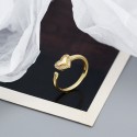 Sweet Pave Heart Open Ring - MLYH077