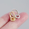 Metallic Double Circle Hoop Earrings - MLYH078