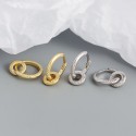 Metallic Double Circle Hoop Earrings - MLYH078