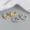 Metallic Double Circle Hoop Earrings - MLYH078