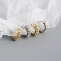 Metallic Style Beaded Hoop Earrings - MLYH079