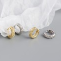 Metallic Style Beaded Hoop Earrings - MLYH079